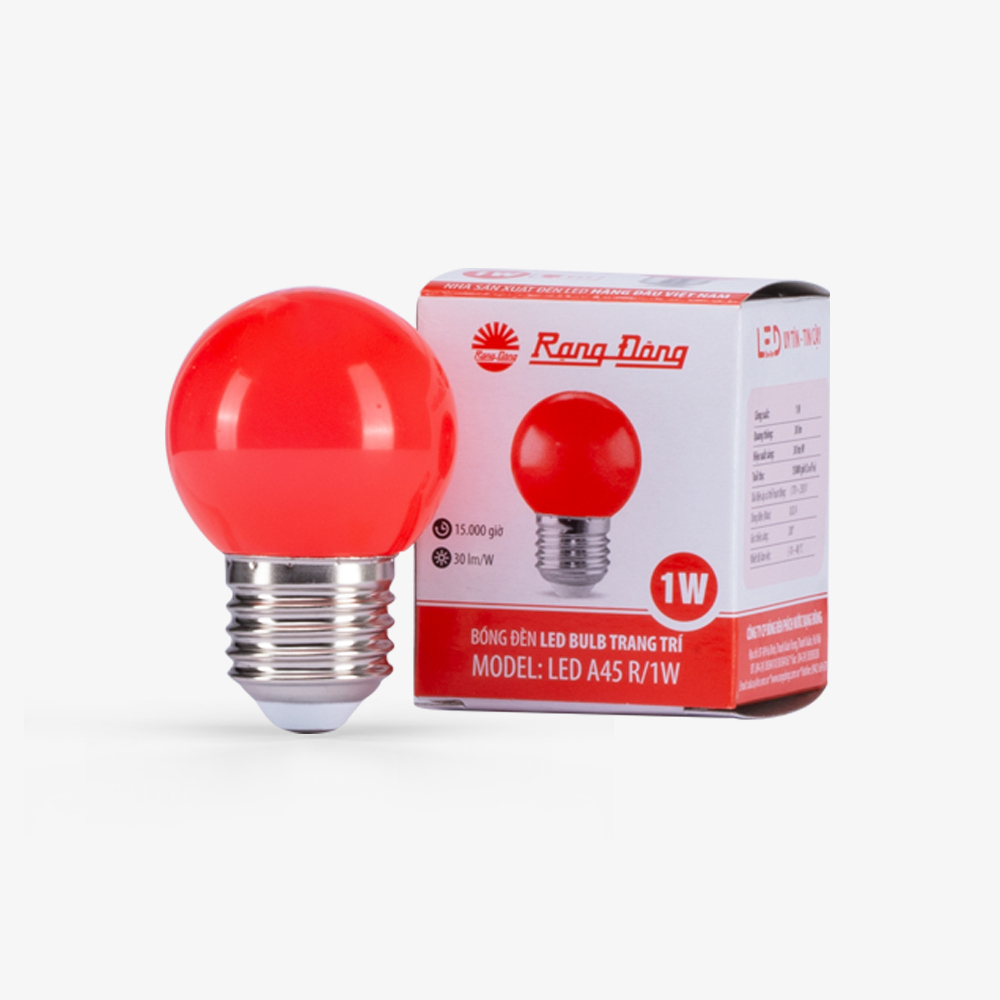 Bóng đèn LED Bulb tròn 1W màu đỏ